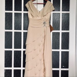Long Beige Evening Dress